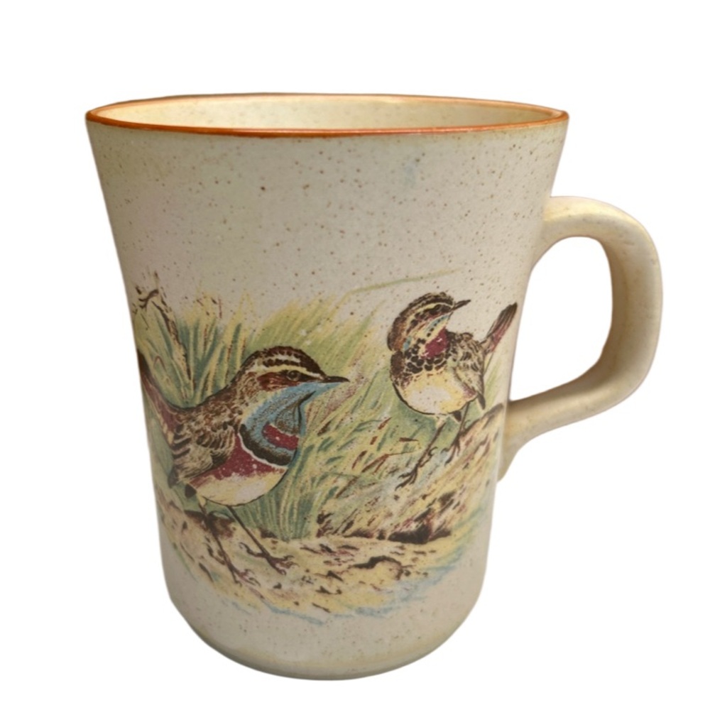 💕 Vintage Northcraft Korea Stoneware Single Mug Featuring Birds